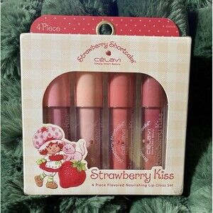 Celavi Strawberry Shortcake - Strawberry Kiss 4 Pc Flavored Lipgloss Set